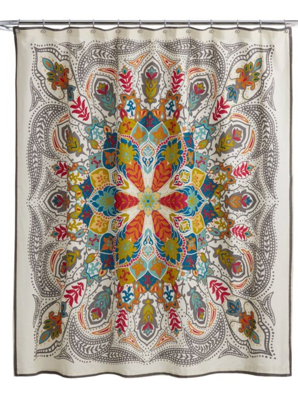 WORLD MARKET Andana Medallion Cotton Blend Fabric Shower Curtain 72" x 72"